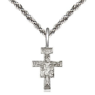 Sterling Silver San Damiano Crucifix Medal Religious and Catholic Jewelry