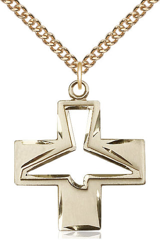 14kt Gold Filled Holy Spirit Medal Catholic Jewelry