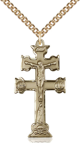 14kt Gold Caravaca Crucifix Medal