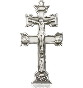 Pewter Caravaca Crucifix Medal