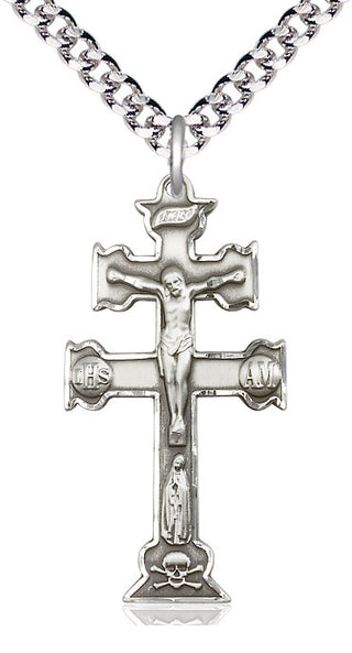 Pewter Caravaca Crucifix Medal Catholic Jewelry