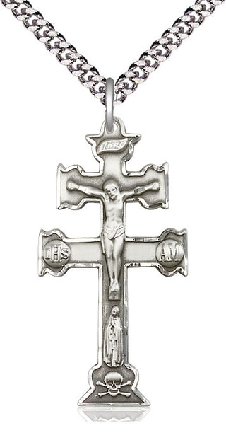 Pewter Caravaca Crucifix Medal Catholic Jewelry