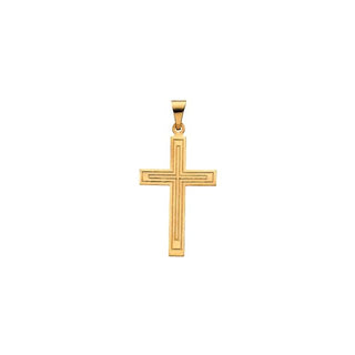14K Yellow 28x18 mm Cross Pendant 