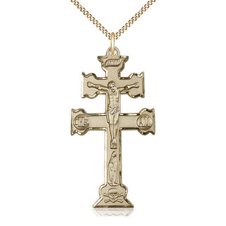 14kt Gold Filled Caravaca Crucifix Medal Catholic Jewelry