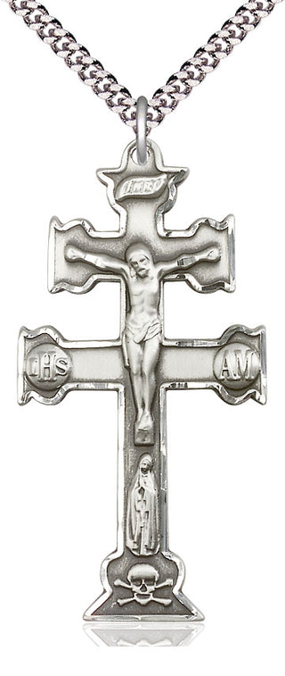 Sterling Silver Caravaca Crucifix Medal Catholic Jewelry