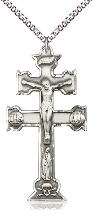 Sterling Silver Caravaca Crucifix Medal Catholic Jewelry