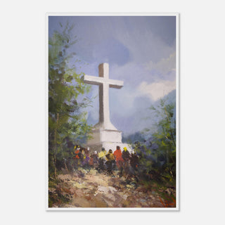 Pilgrims at the White Cross Framed Print - view 18