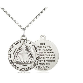 Sterling Silver Recovery Medal Religious Jewelry