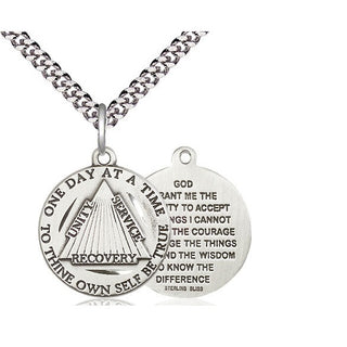 Sterling Silver Recovery Medal Religious Jewelry