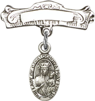 Sterling Silver Badge Pin O/L of Czestochowa Baby Badge