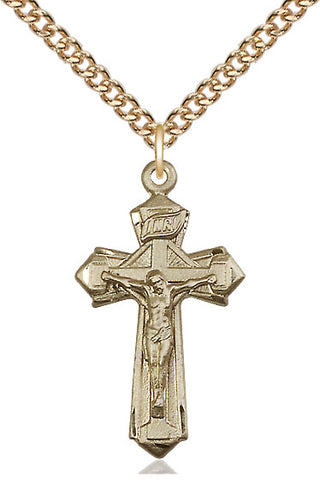 14kt Gold Crucifix Medal
