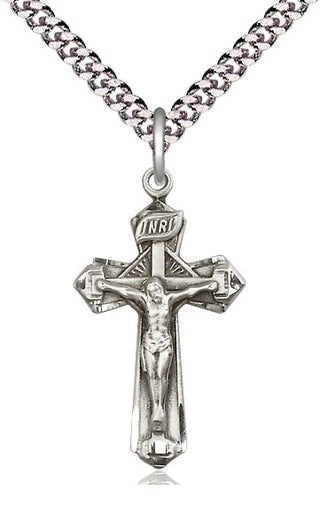 Sterling Silver Crucifix Medal Religious Jewelry