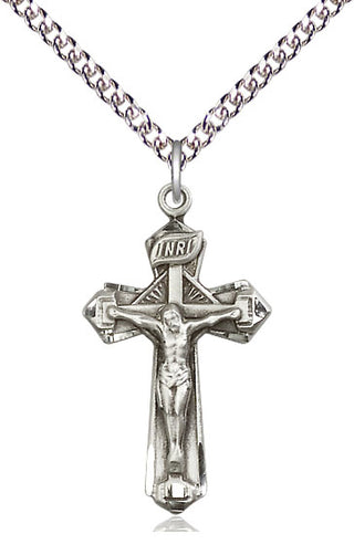 Sterling Silver Crucifix Medal Religious Jewelry