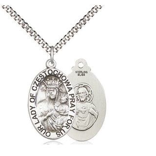 Pewter Our Lady of Czestochowa Medal Catholic Jewelry