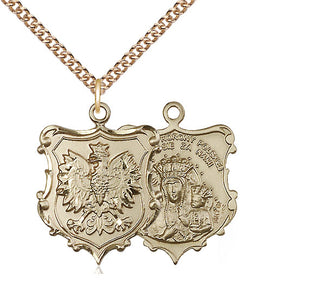 14kt Gold Filled Our Lady of Czestochowa Medal Catholic Jewelry