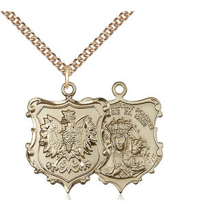14kt Gold Our Lady of Czestochowa Medal
