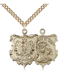 14kt Gold Our Lady of Czestochowa Medal