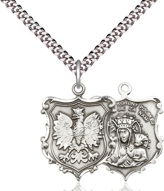Pewter Our Lady of Czestochowa Medal Catholic Jewelry