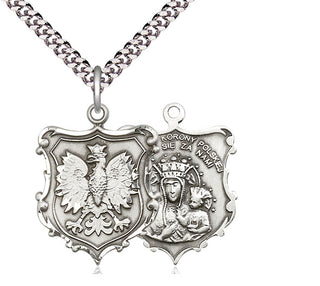 Sterling Silver Our Lady of Czestochowa Medal Catholic Jewelry
