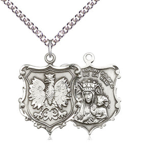 Sterling Silver Our Lady of Czestochowa Medal Catholic Jewelry
