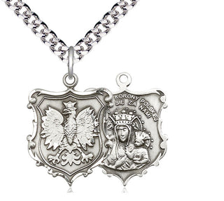 Sterling Silver Our Lady of Czestochowa Medal Catholic Jewelry