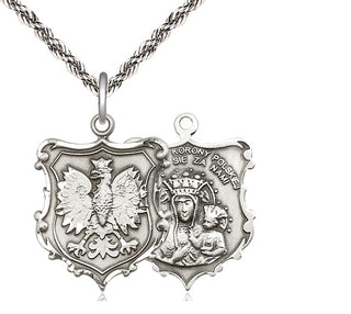 Sterling Silver Our Lady of Czestochowa Medal Catholic Jewelry