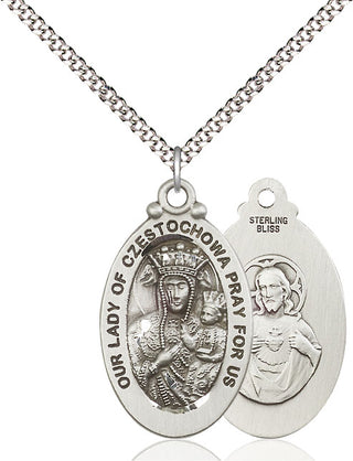 Pewter Our Lady of Czestochowa Medal Catholic Jewelry