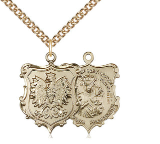 14kt Gold Filled Our Lady of Czestochowa Medal Catholic Jewelry