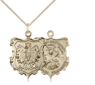 14kt Gold Our Lady of Czestochowa Medal