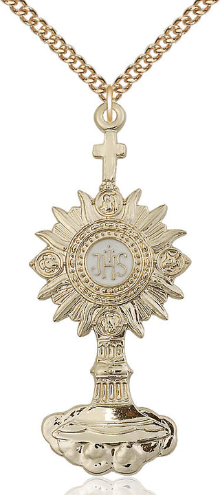 14kt Gold Filled Monstrance Medal Catholic Jewelry