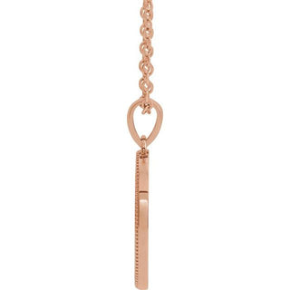 14K Rose  Oval Cross Medal 20" Necklace 