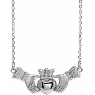 Platinum Claddagh 18" Necklace