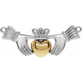 14K White/Yellow Claddagh Necklace Center