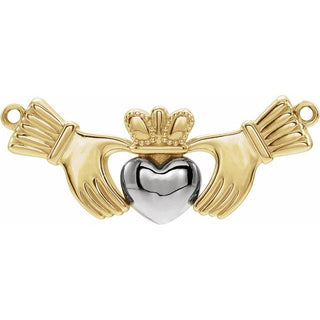 14K Yellow/White Claddagh Necklace Center
