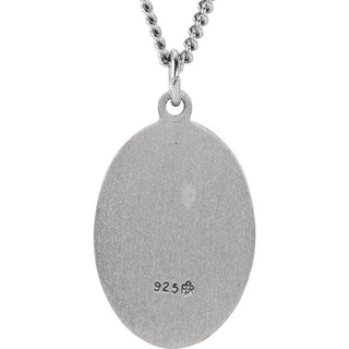 Sterling Silver 18.7x13.5 mm Oval St. Jude Thaddeus 18" Necklace