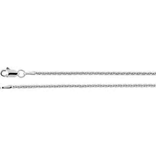 16-inch Wheat Chain with Lobster Clasp - 14K White Gold