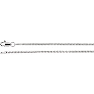 7-inch Wheat Bracelet with Lobster Clasp - 14K White Gold