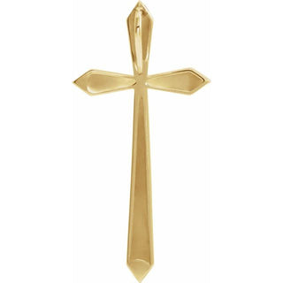 14K Yellow Elongated Cross Pendant