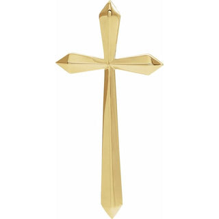 14K Yellow Elongated Cross Pendant