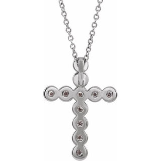 Platinum 1/4 CTW Natural Diamond Cross 16-18" Necklace