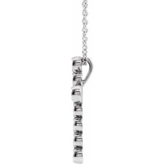 14K White 1/4 CTW Natural Diamond Cross 16-18" Necklace