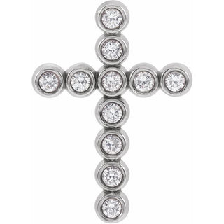 Sterling Silver 1/4 CTW Natural Diamond Cross Pendant