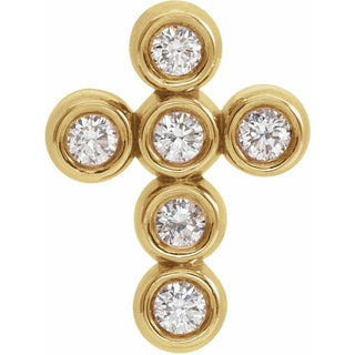 14K Yellow 1/6 CTW Natural Diamond Cross Pendant