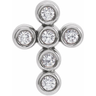 Platinum 1/6 CTW Natural Diamond Cross Pendant