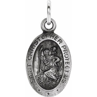 Sterling Silver 12x9 mm Saint Christopher Medal  