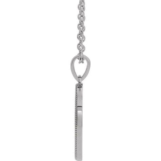 Sterling Silver  Oval Cross Medal 20" Necklace 