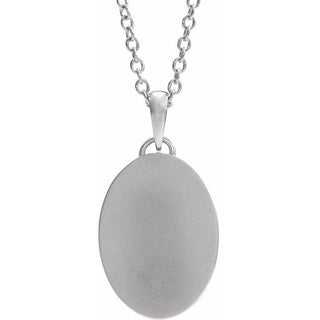 Platinum  Oval Cross Medal 20" Necklace 