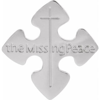 Sterling Silver 24x23 MM Missing Peace Lapel Pin with Box