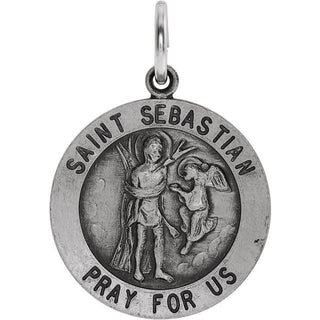 Sterling Silver 18 mm Round Saint Sebastian Medal