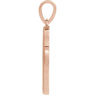 14K Rose 20.9x13.61 mm Oval Cross Medal